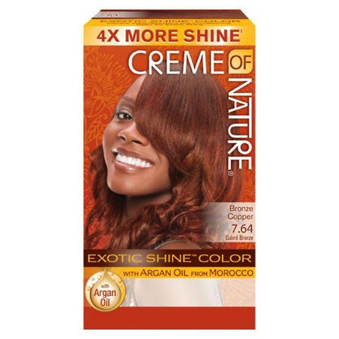 Creme of Nature Exotic Shine Color  Brown Copper 7.64 with Argan Oil from Morocco