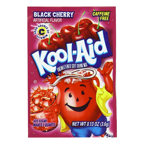Kool-Aid Black Cherry Unsweetend Drink Mix 4.2 g 1 zakje THT: 24-04-2025