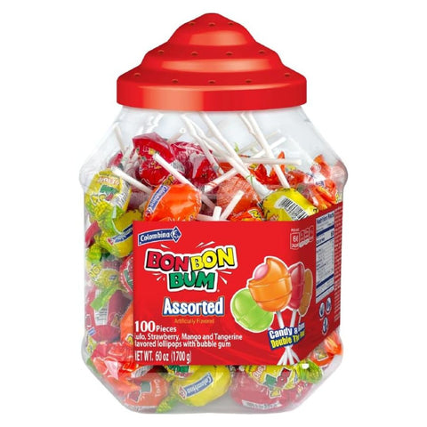 Colombina Bon Bon Bum Lollipops Jar 1.7KG