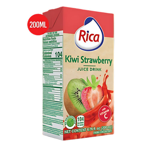 Rica Kiwi Strawberry Juice Drink (Kiwi Aardbei sap drink) 6.78oz (200ml)