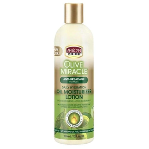 African Pride Olive Miracle Anti-Breakage Daily Hydration Oil Moisturizer Lotion 12oz (355ml)